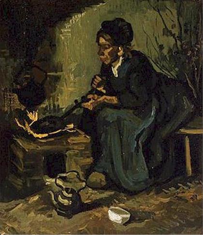 Картина Ван Гога Крестьянка у очага 1885